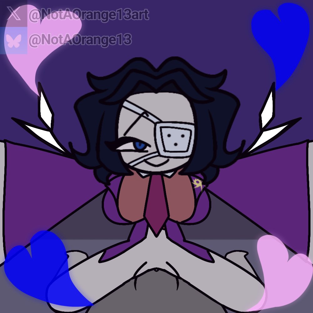 1:1, 1boy, 1girls, big breasts, black eyes, black hair, bluesky username, breasts, dick, eye patch, female, forsaken (roblox), heart, male, monitoring (deco*27), monitoring two time, notaorange13 (artist), official alternate costume, penis, penis in pussy, pussy, roblox, roblox game, robloxian, self upload, sex, tagme, tie, twitter username, two time (forsaken), watermark, wings