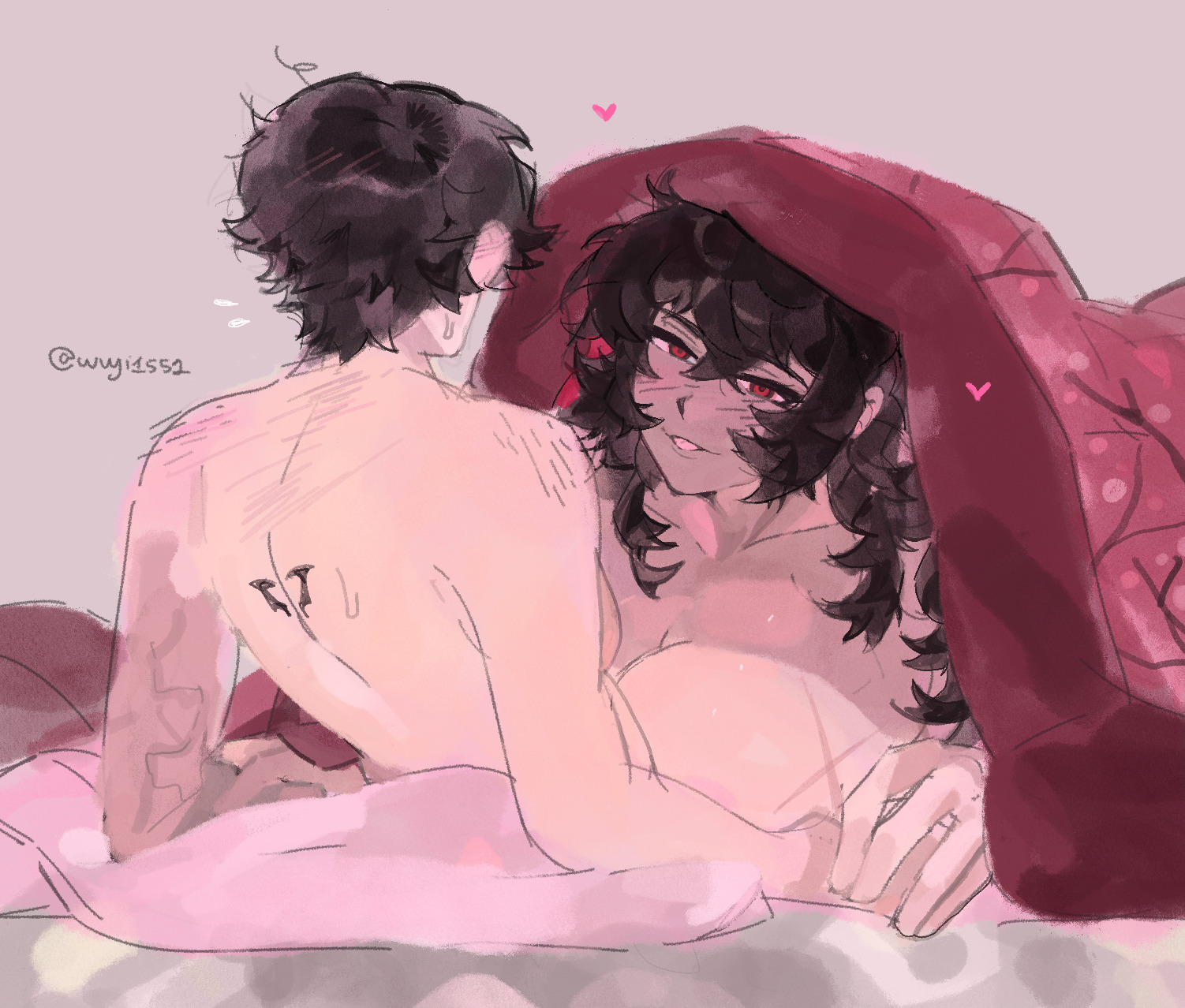 2girls, bed, black hair, cinder fall, female, female/female, lesbian, lesbian sex, milf, naked, naked female, nude, nude female, raven branwen, rwby, wuyi1551, yuri