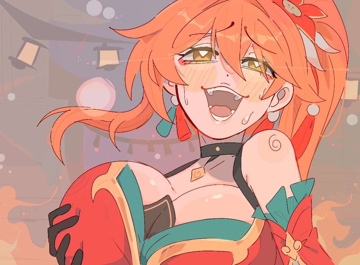 1girls, 2026, big breasts, city boy, female, guinaifen (honkai: star rail), holding breast, honkai (series), honkai: star rail, hoyoverse, huge breasts, meme, red hair, solo, solo female, tagme, unfamousradish, yellow eyes, yumeko grabbing her breast