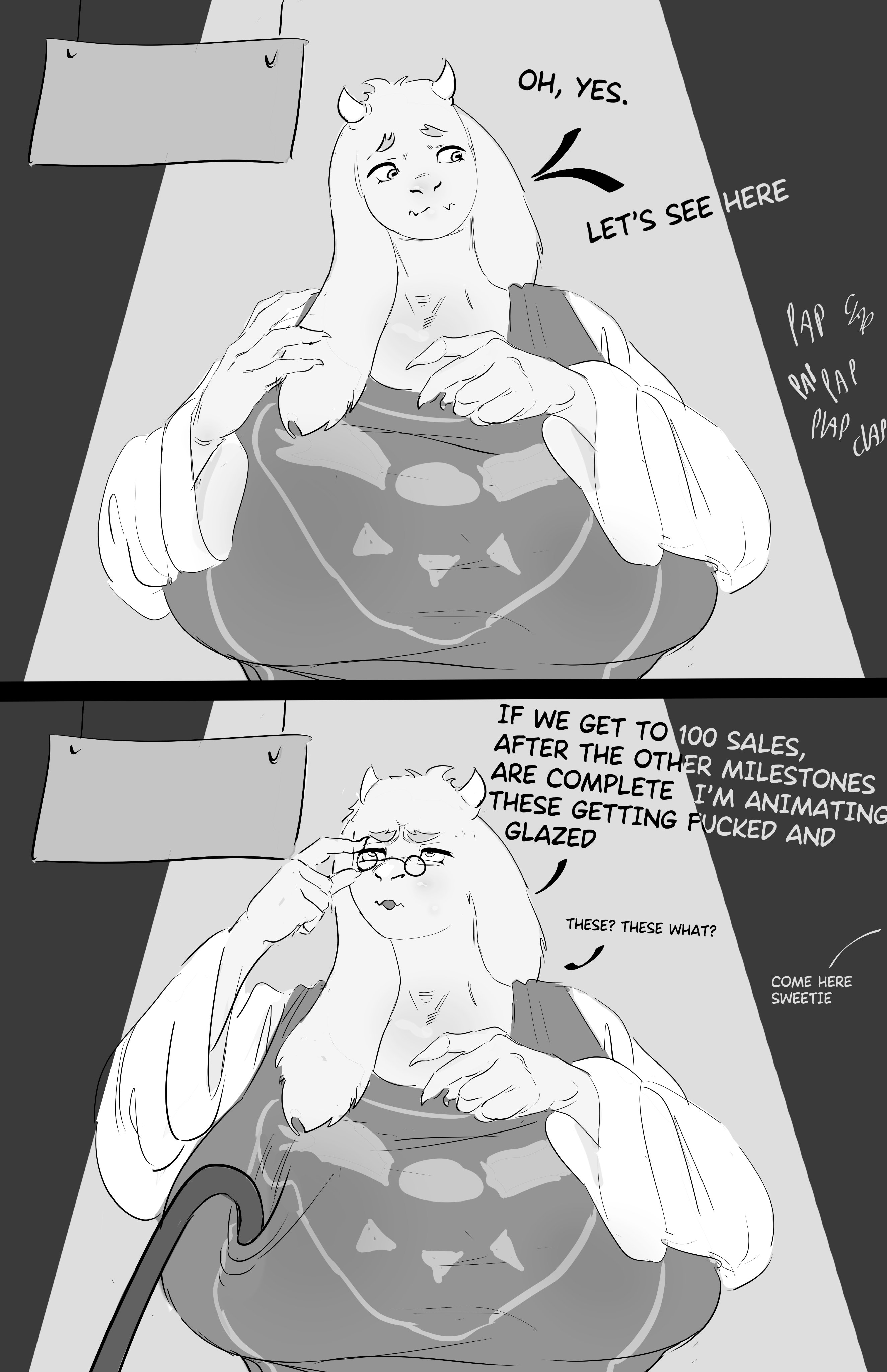 anthro, big breasts, dreamy pride, female, furry, glasses, huge breasts, milf, tagme, toriel, toriel (undertale), undertale, undertale (series)
