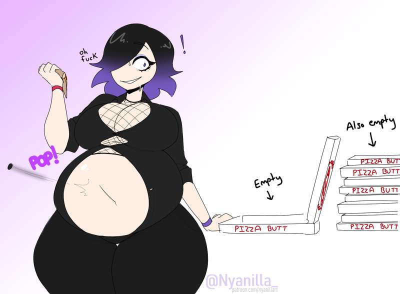 big_belly fat fat_fetish fatty female nyanilla_ overeating solo tagme weight_gain