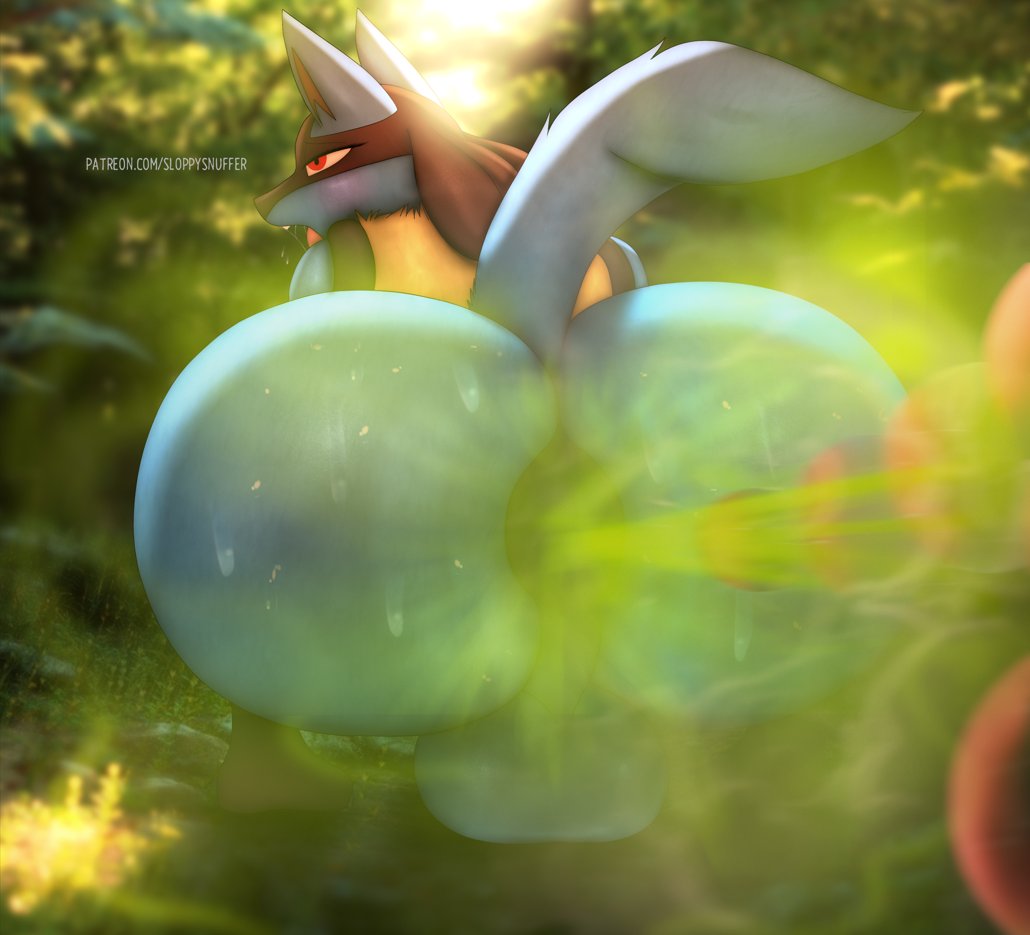 1boy, 2d, 2d (artwork), anus, ass, ass bigger than head, backsack, balls, ballsack, big anus, big balls, big butt, blue body, blush, fart, fart cloud, fart fetish, fart focus, farting, farting at viewer, farting male, fat ass, furry, furry only, green fart, green fart cloud, huge ass, huge butt, looking pleasured, lucario, male, male only, musk, musky, nonhuman, open mouth, outdoors, pokemon, pokemon (species), raised tail, sloppysnuffer, solo, stink fumes, sweat, sweatdrops, sweating, sweaty ass, tagme, tail, thighs, tongue out