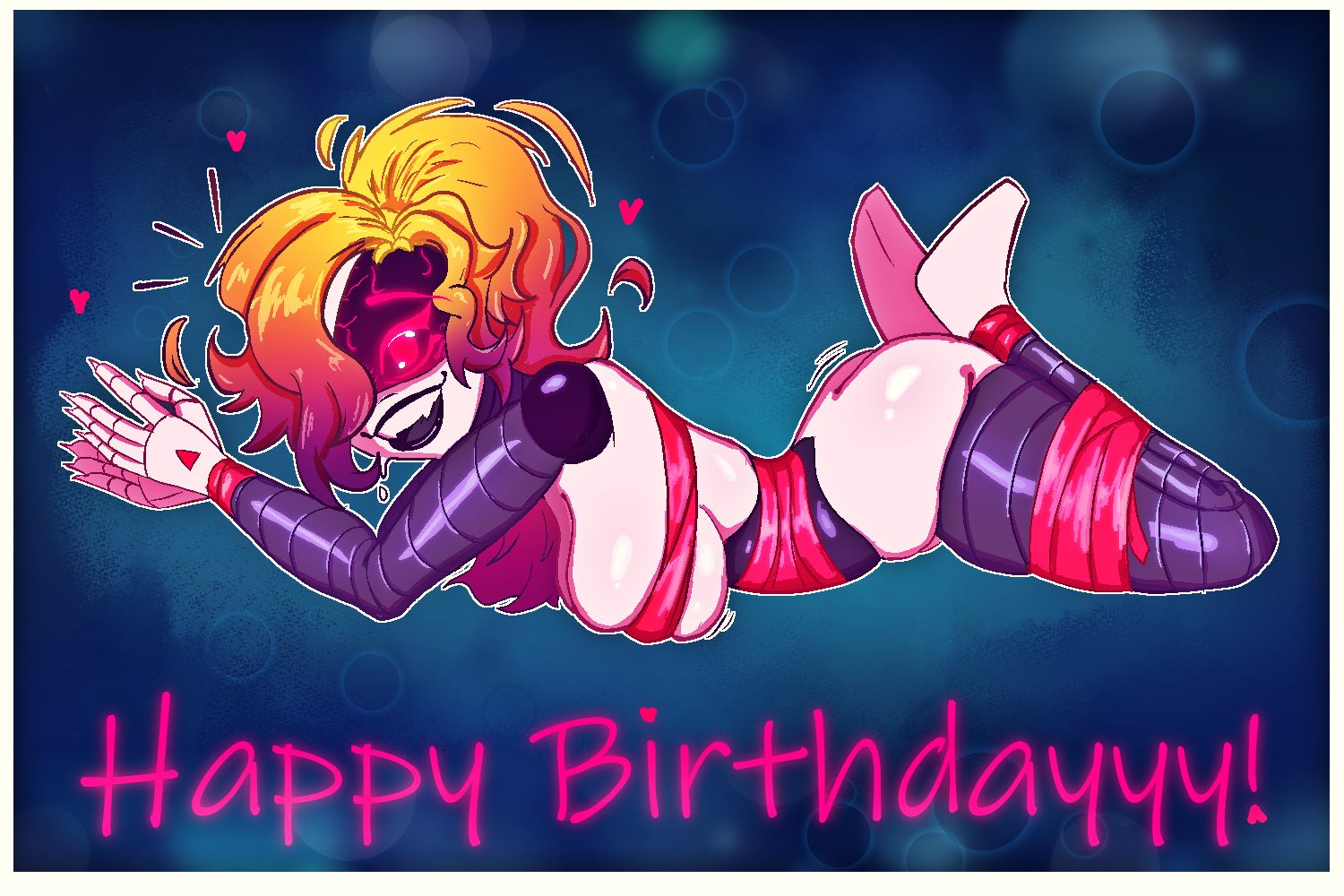arms tied, bondage, breast squish, breasts, drone, female, female only, frogtie, lache (rosigold), legs tied, lying on stomach, murder drones, nude, oc, robot humanoid, rosigoldd, wrists tied
