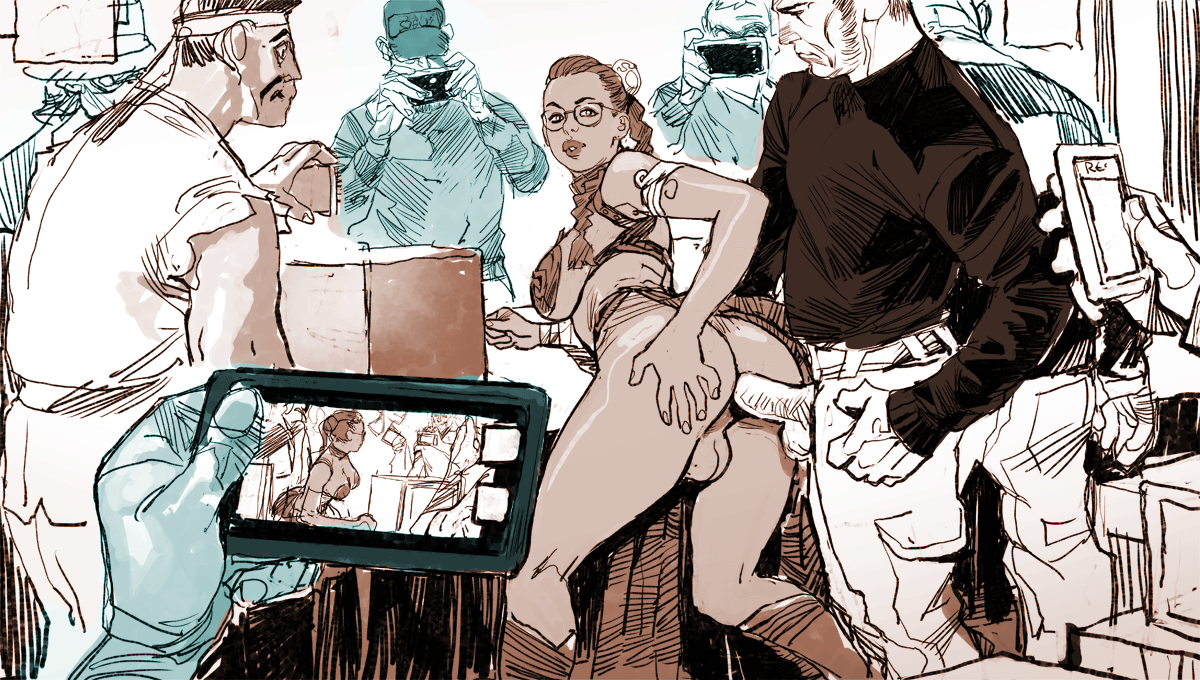 1futa, 2d, 8boys, anal, anal sex, character request, copyright request, filming, filming sex, futanari, intersex, jjfrenchie, joelle (jjfrenchie), male, male on futa, male only, male penetrating futa, sex, slave leia (cosplay)