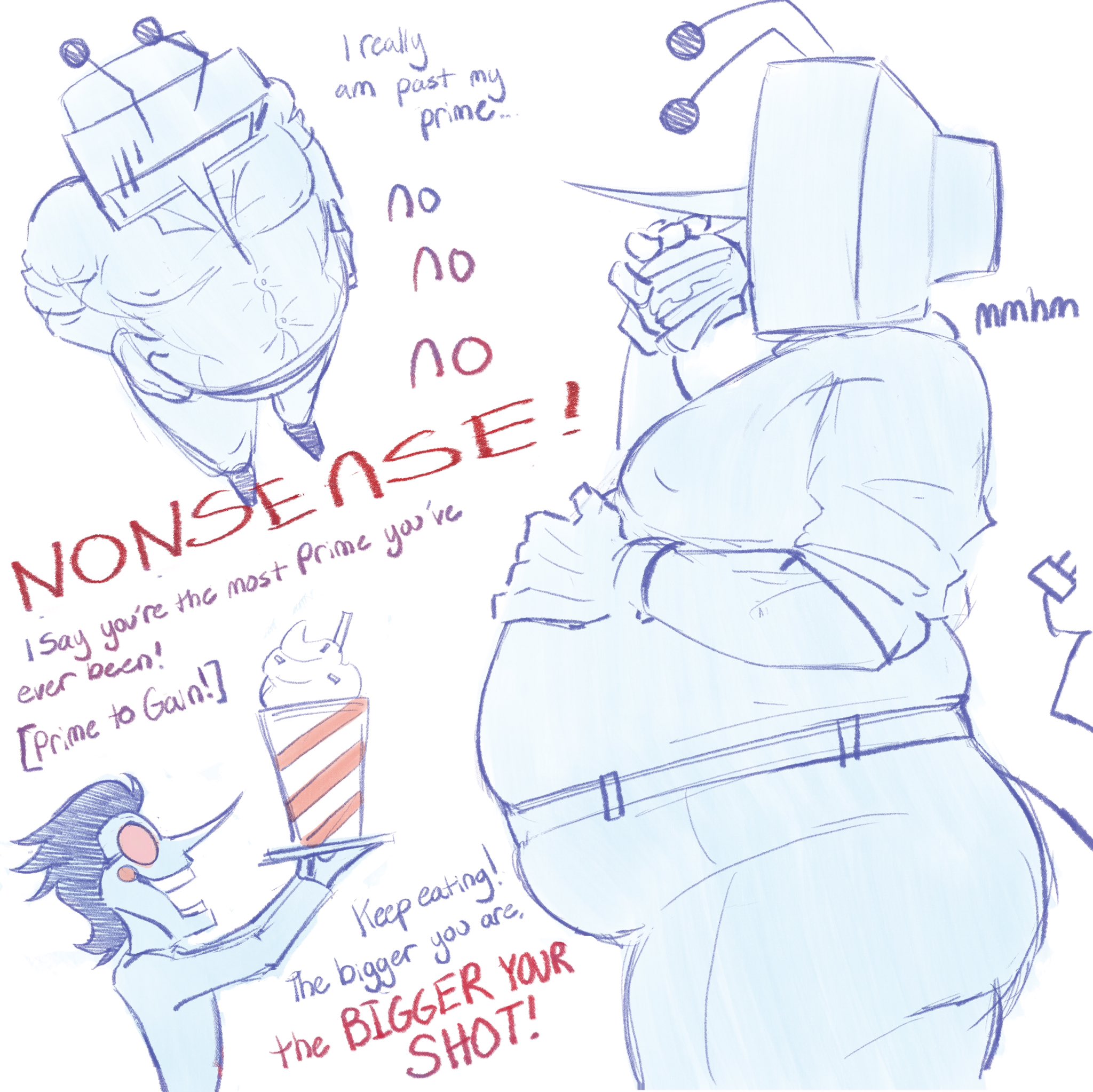 antennae, belt, burger, clothing, crt, dead dove, deltarune, deltarune chapter 2, deltarune chapter 3, eating burger, eating food, encouragement, encouraging, english, english text, fat, fat fetish, fat male, feedee, feeder, feederism, feeding, feedism, gay, male, obese, obese male, obesity, plug tail, shaggy hair, shake, small dom big sub, spamton g spamton, tenna (deltarune), tight clothes, tight clothing, tight pants, tight shirt, tv, tv head, yaoi