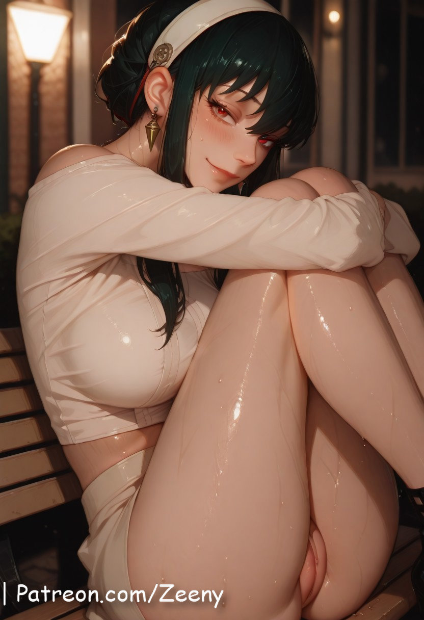 1girls, ai generated, anime, anime girl, anime style, artist name, bangs, big breasts, big chest, black hair, blush, breasts, bust, busty, chest, clitoral hood, clitoris, collarbone, covered nipples, crotch, dress, dripping pussy, earrings, erect nipples, exposed nipples, exposed pussy, female, female genitalia, genitals, hair between eyes, hair ornament, hard nipples, hi res, high quality, high resolution, highres, jewelry, juicy pussy, knee up, large breasts, legs apart, long hair, looking at viewer, navel, nipples, nipples outside, open legs, patreon, patreon username, pussy, pussy lips, pussy peek, red eyes, see-through, shaved pussy, shiny skin, shirt, sitting, slit, smile, smiling, smiling at viewer, solo, splayed legs, spread legs, spy x family, stable diffusion, sweat, sweatdrop, sweating, sweaty, sweaty body, sweaty butt, thighs, tight pussy, uncensored nipples, uncensored pussy, uncensored vagina, vagina, vulva, watermark, wet, wet clothes, wet pussy, yor briar, yor forger