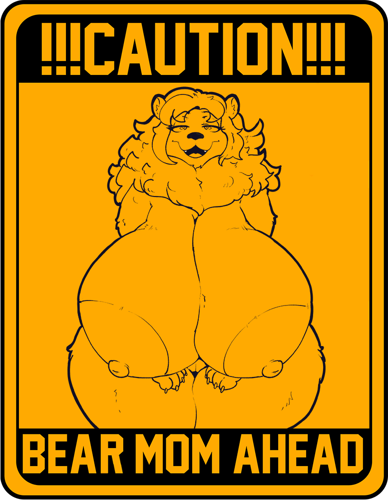 anthro ashthespeedster bear denise_bear female mammal solo ursine warning_sign