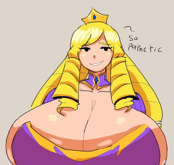 1girls big_breasts blonde_hair breasts breasts_bigger_than_head breasts_bigger_than_torso bursting_breasts cleavage enormous_breasts female female_focus female_only giant_breasts gigantic_breasts huge_breasts huge_cleavage hyper hyper_breasts lewdicrousart looking_at_viewer pathetic_(meme) queen_rose_(lewdicrousart) sadistic sideboob smile smug smug_expression smug_face smug_grin smug_smile solo solo_female talking talking_to_viewer