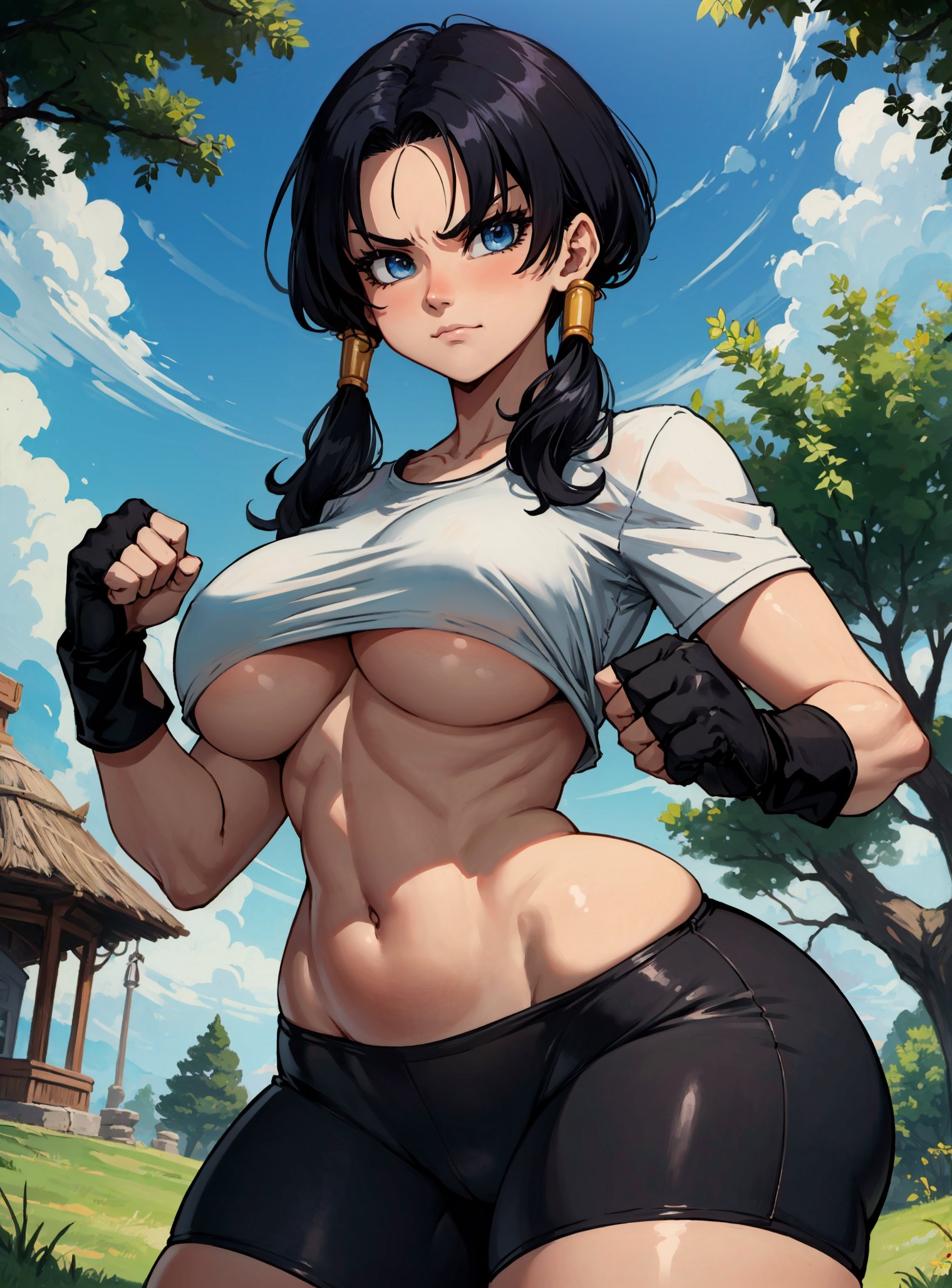 ai generated, dragon ball, dragon ball z, female, looking at viewer, makimass ai, videl