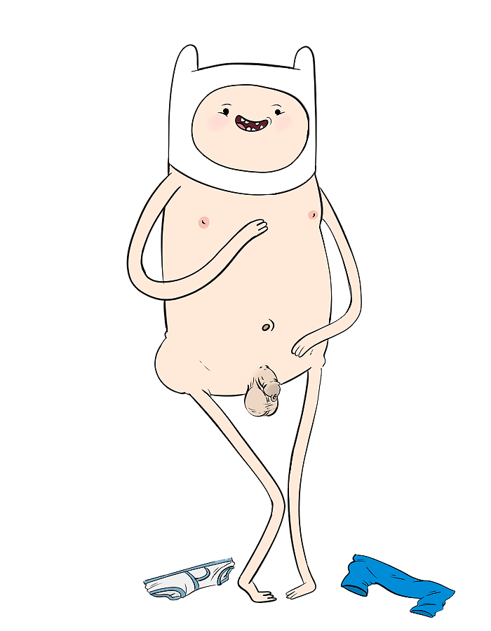 adventure_time big_balls big_head blush cartoon_network darkened_genitalia finn_the_human foreskin hat human male male_only naked navel nipples nude_male pants smiling solo_focus solo_male toony toony_face uncut underwear young