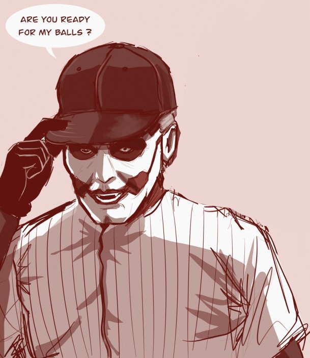 baseball_uniform facepaint ghost_bc papa_emeritus_iv pun tagme