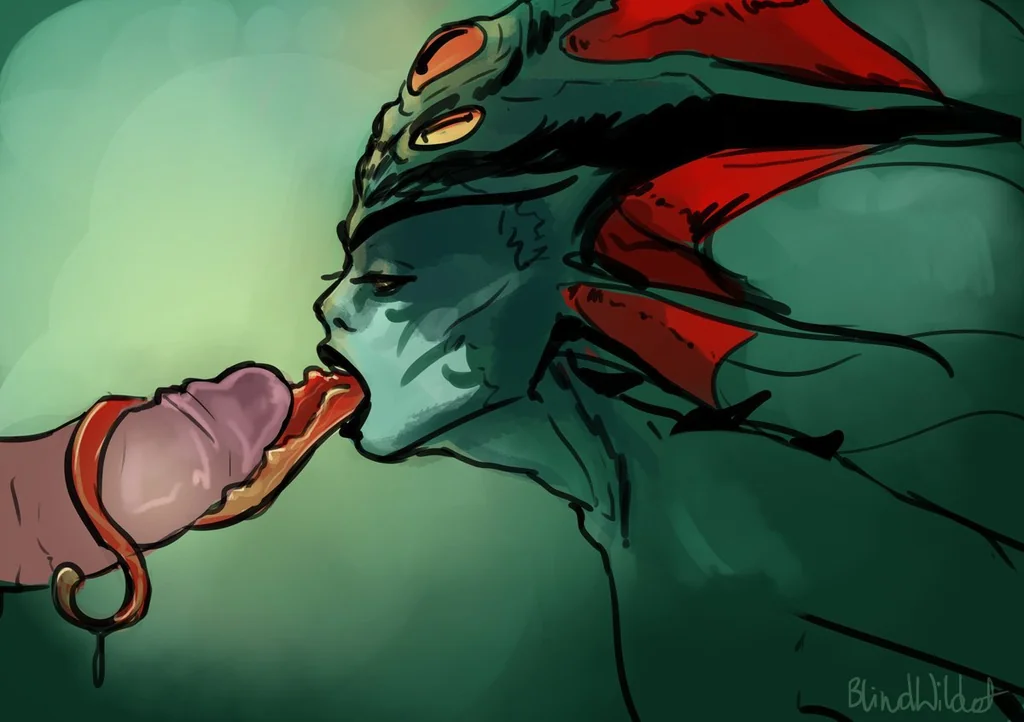 1girls blindwildcat blizzard_entertainment blowjob blue_skin fellatio long_tongue naga naga_(warcraft) oral oral_sex penis_on_tongue queen_azshara tongue very_long_tongue warcraft world_of_warcraft