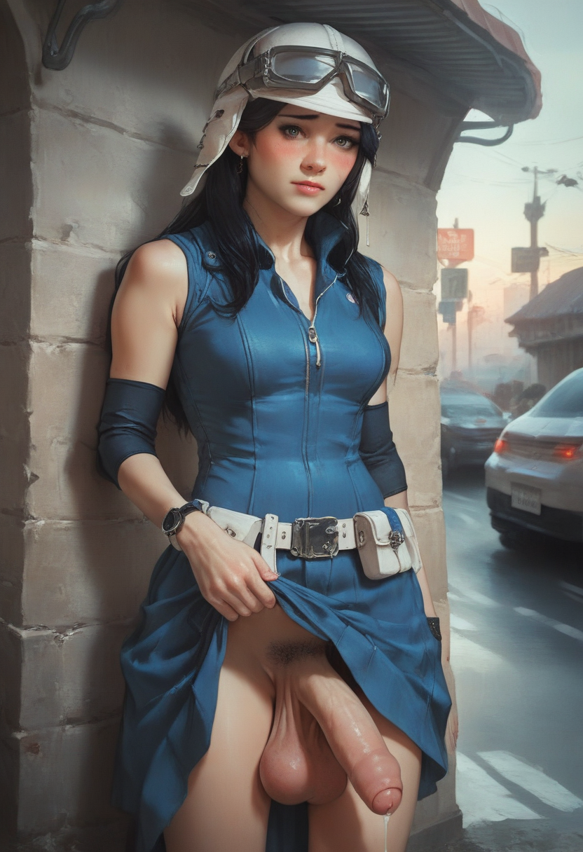 1futa ai_generated asahi_(shin_megami_tensei_iv_final) babski326 balls belt big_penis black_hair bottomless_skirt breasts car clothes_lift cowboy_shot dress dress_lift earrings futa_only futanari goggles goggles_on_head half-erect jewelry large_penis lifted_by_self lips long_hair looking_at_viewer medium_breasts motor_vehicle no_panties nose outdoors penis pouch pubic_hair realistic sagging_balls saggy_balls shin_megami_tensei shin_megami_tensei_iv_apocalypse shin_megami_tensei_iv_final skirt skirt_lift sleeveless solo standing testicles watch wrist_watch