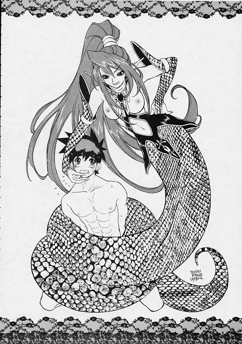 bleu breath_of_fire breath_of_fire_iii comic deis doujinshi lamia long_hair monochrome monster_girl naga pointy_ears ryuu_(breath_of_fire_iii) scales topless