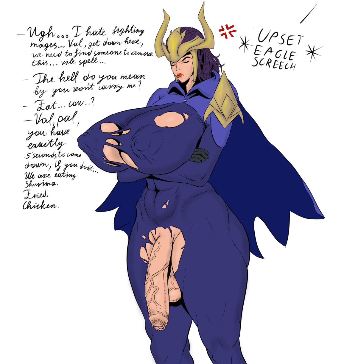 1futa flaccid futa_only futanari gigantic_breasts gigantic_penis huge_breasts huge_cock krubinka league_of_legends quinn standing uncut voluptuous