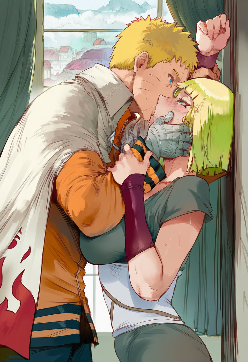 1boy, 1boy1girl, 1girls, ai generated, before sex, big breasts, blonde hair, blunt bangs, bob cut, boruto: naruto next generations, breasts, busty, cheating, cheating (relationship), cheating husband, couple, curvaceous, drooling, female, horny, huge ass, huge breasts, imminent sex, indoors, kissing, large breasts, looking at another, lovers, male, male/female, mature, mature female, milf, naruto, naruto (series), naruto shippuden, netorare, ntr, plump, saliva, samui, sex, short hair, shoulder length hair, straight, swirlinghawk, uzumaki naruto, voluptuous, voluptuous female, yellow hair