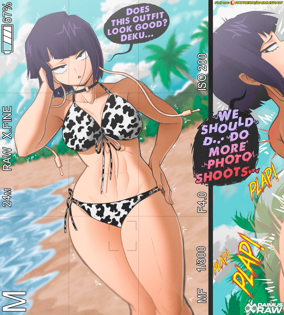 1girls, 2d, asian, bikini, boku no hero academia, curvy, curvy figure, cutaway, daimusraw, dark hair, female, implied sex, izuku midoriya, kyoka jiro, looking at viewer, my hero academia, panties, purple hair, purple-haired female, sfw, small breasts, solo, solo focus, teenager, voluptuous female