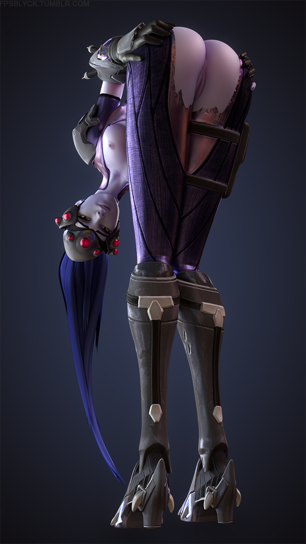 1girls, 3d, anus, areolae, ass, big ass, breasts, female, female only, fpsblyck, looking at viewer, looking back, nipples, overwatch, pussy, solo, widowmaker