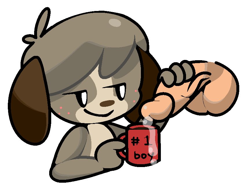 1boy 2013 2boys 4_fingers animal_crossing animal_crossing_new_leaf animal_ears anthro anthrofied balls black_and_white_eyes brown_fur canid canine canis cum cum_collecting cum_in_a_cup cum_in_container cup digby_(animal_crossing) disembodied_penis domestic_dog duo erection freckles fur half-closed_eyes handjob humanoid_hands humanoid_penis male mammal nintendo penile penis precum robbonp sex simple_background smile solo_focus testicles video_games