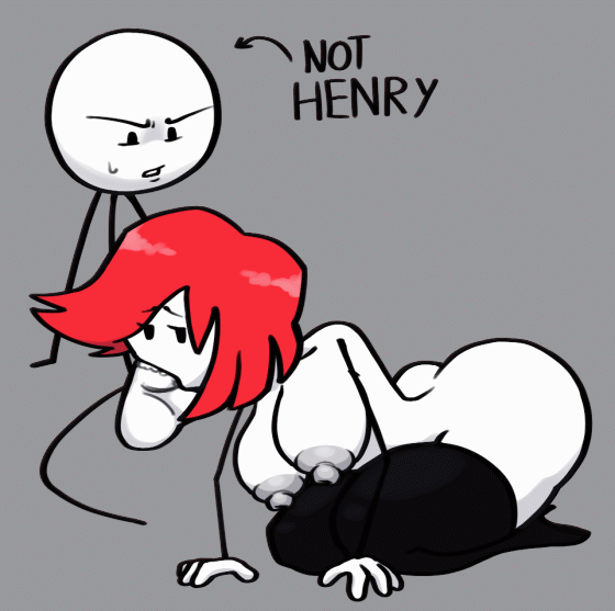 1boy, 1boy1girl, 1girls, animated, bcausart, breasts, breasts out, ellie rose, fellatio, gif, heels, henry stickmin (game), high heels, loop, mob face, not henry, penis, red hair, sex, stickman, stockings, tagme, white penis, white skin