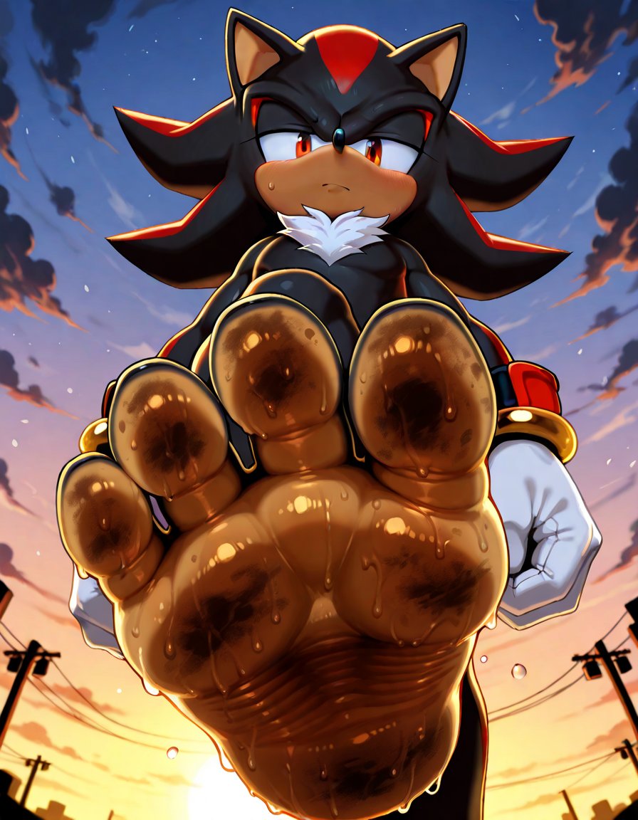 ai_generated dirty_feet foot_fetish furry looking_at_viewer pov shadow_the_hedgehog soles sonic_(series) sonic_the_hedgehog_(series) sweaty_feet trampling two_tone_feet underfoot wrinkled_feet