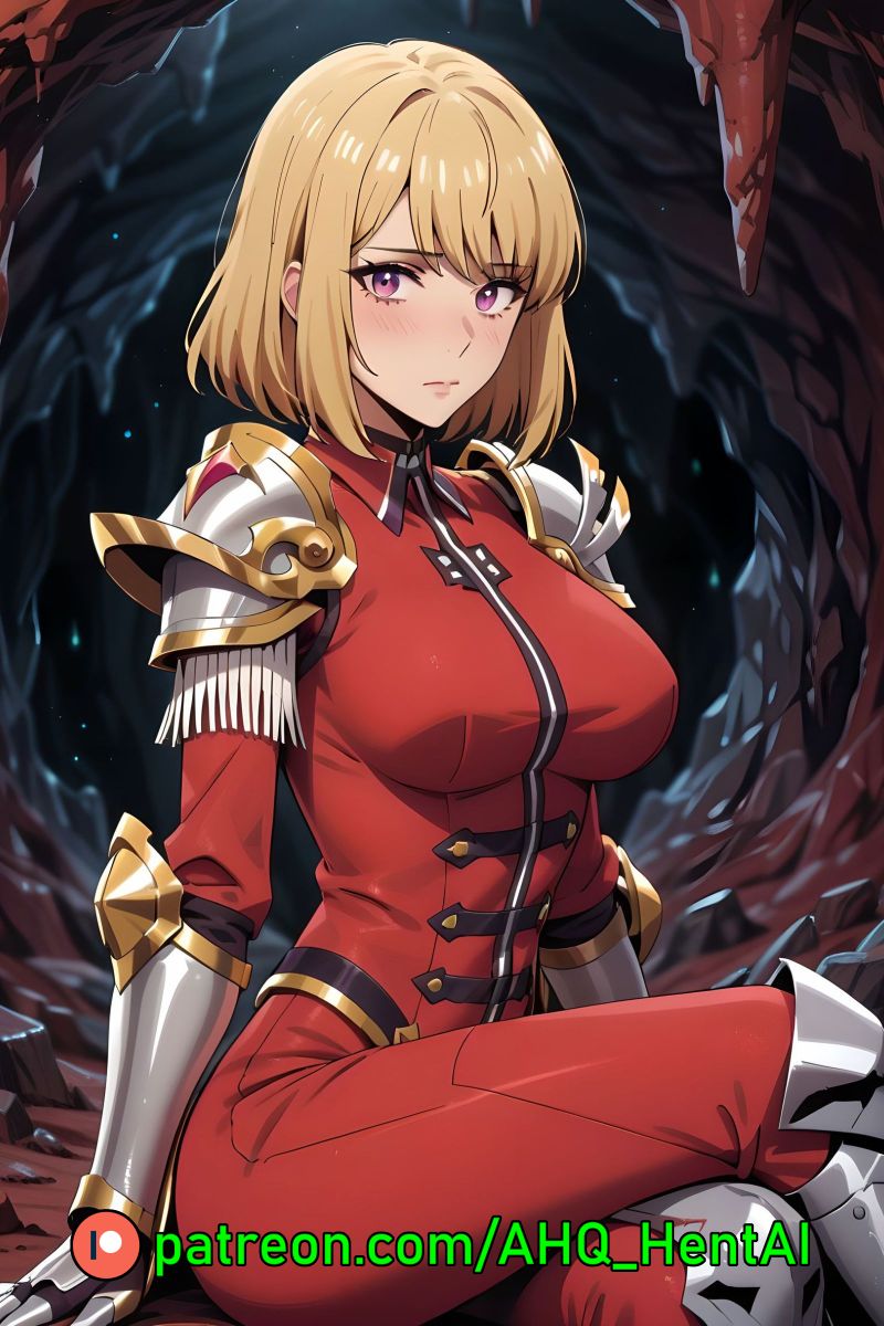 1girls ahq_hentai ai_generated armour big_breasts blush cave cha_hae_in female_knight legs_crossed medium_breasts patreon perfect_body sitting solo_leveling stable_diffusion