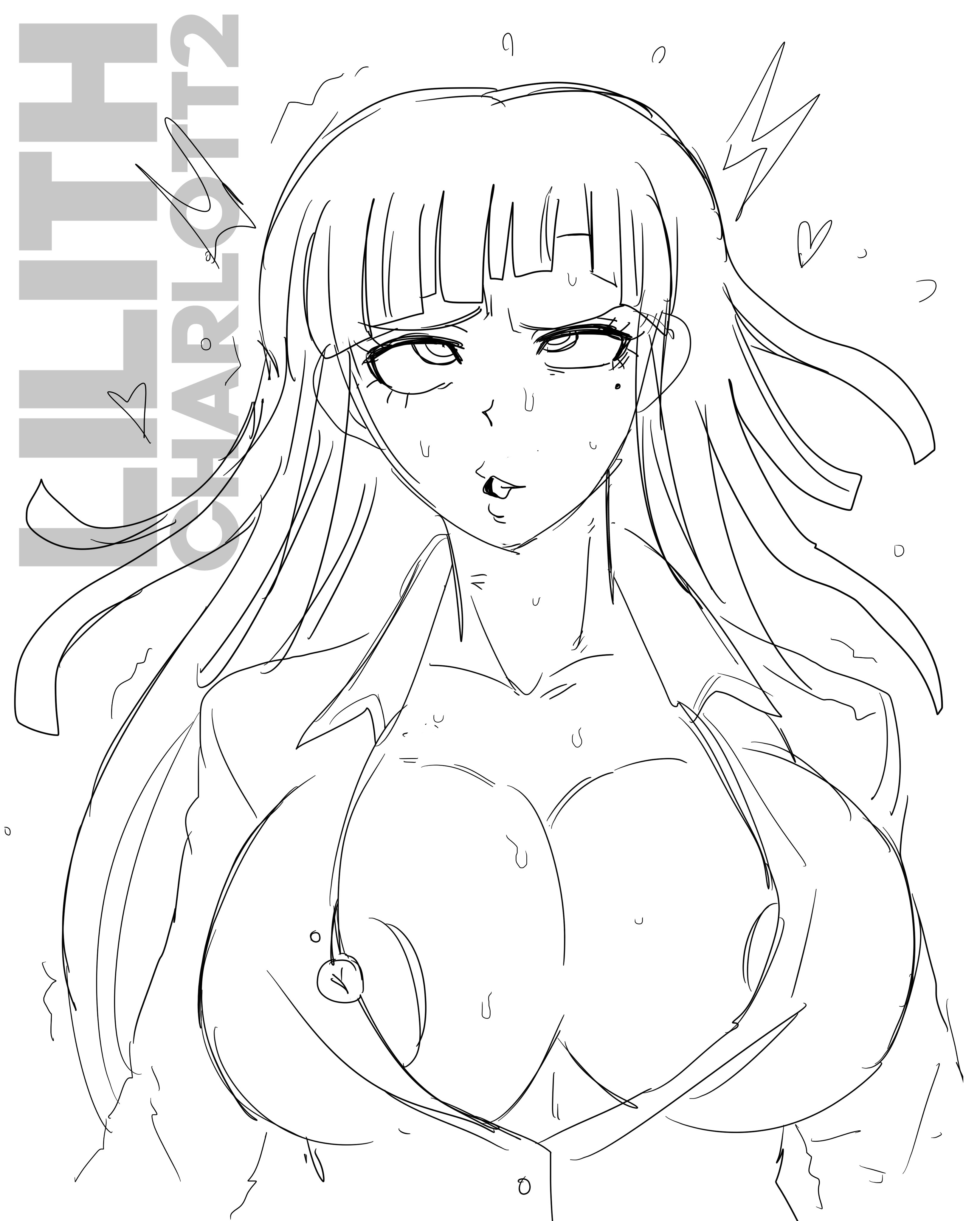 1girls, 2024, 2d, 2d (artwork), big breasts, breasts, breasts out, danganronpa, danganronpa 2: goodbye despair, erect nipples, erect nipples under clothes, eyes rolling back, female, huge breasts, lilithcharlott2, long hair, mouth, nipple slip, nipples, open mouth, orgasm, orgasm denial, orgasm face, sketch, solo, solo female, solo focus, spike chunsoft, sweat, sweating, sweaty body, sweaty breasts, teeth, teeth clenched, teeth showing, teeth visible, tsumiki mikan, wip