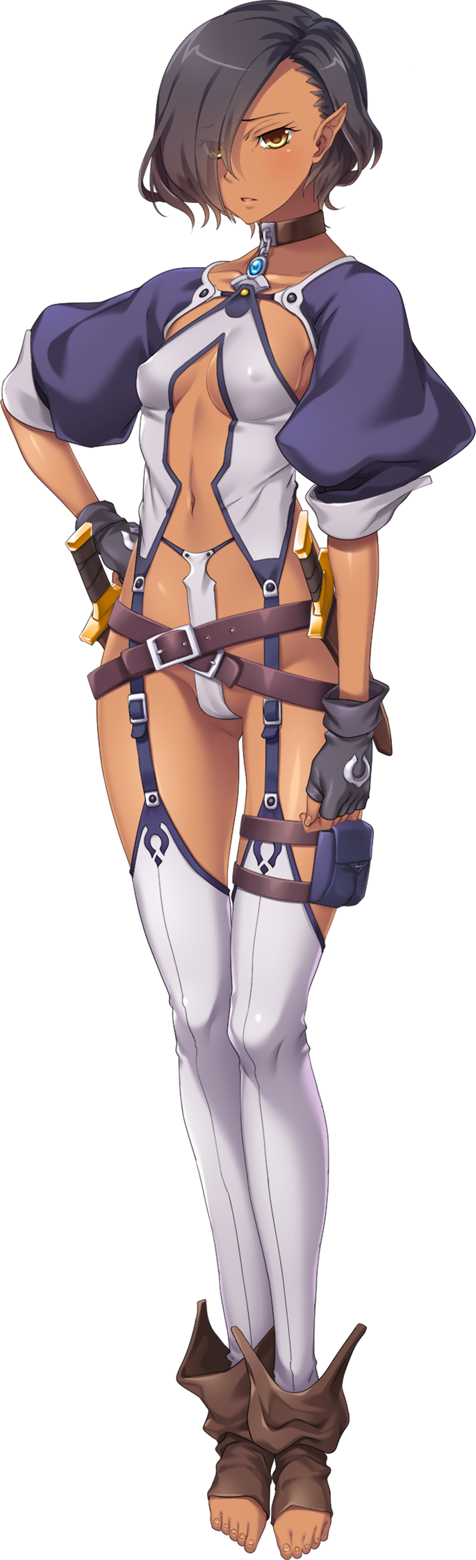 dark-skinned_female dark_elf dark_elf_female elf elf_female elf_girl female game_cg hikage_eiji kuroinu_2_~inyoku_ni_somaru_haitoku_no_miyako,_futatabi~ luca_(kuroinu_2) official_art revealing_clothes tagme