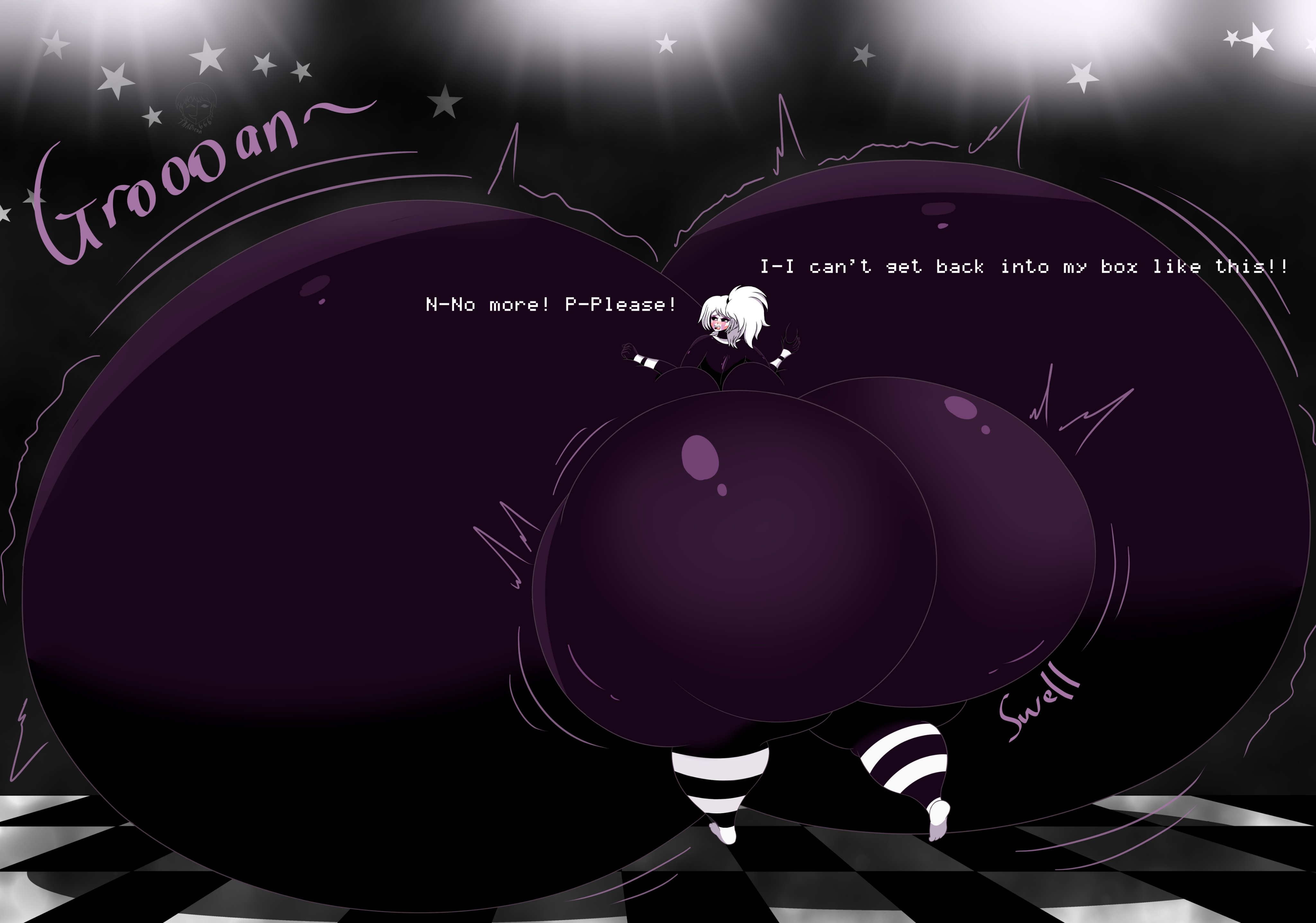 1girls, ass, breast expansion, breast growth, breast growth (enlargement), breasts, breasts bigger than body, breasts bigger than head, breasts bigger than torso, butt expansion, colossal breasts, enormous ass, female, five nights at freddy's, five nights at freddy's 2, five nights in anime, fnia, growth, hyper, hyper ass, hyper breasts, marionette (fnaf), meat wall (body type), puppet (fnaf), puppet (fnia), solo, solo female, tagme, tradicon666