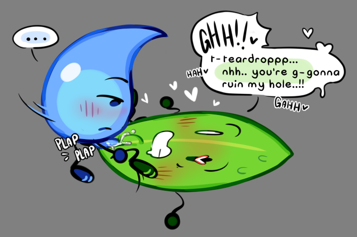 2girls battle_for_dream_island bfb bfdi critterscrawl futanari leaf leafy_(bfdi) lesbian_sex multiple_girls object_shows sex teardrop teardrop_(bfdi)