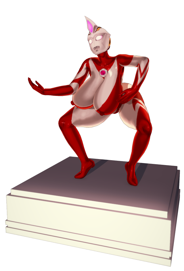 3d alien alien_girl alien_humanoid breasts display galactic_art large_breasts nipples pose thick_thighs ultraman_(franchise) ultrawoman