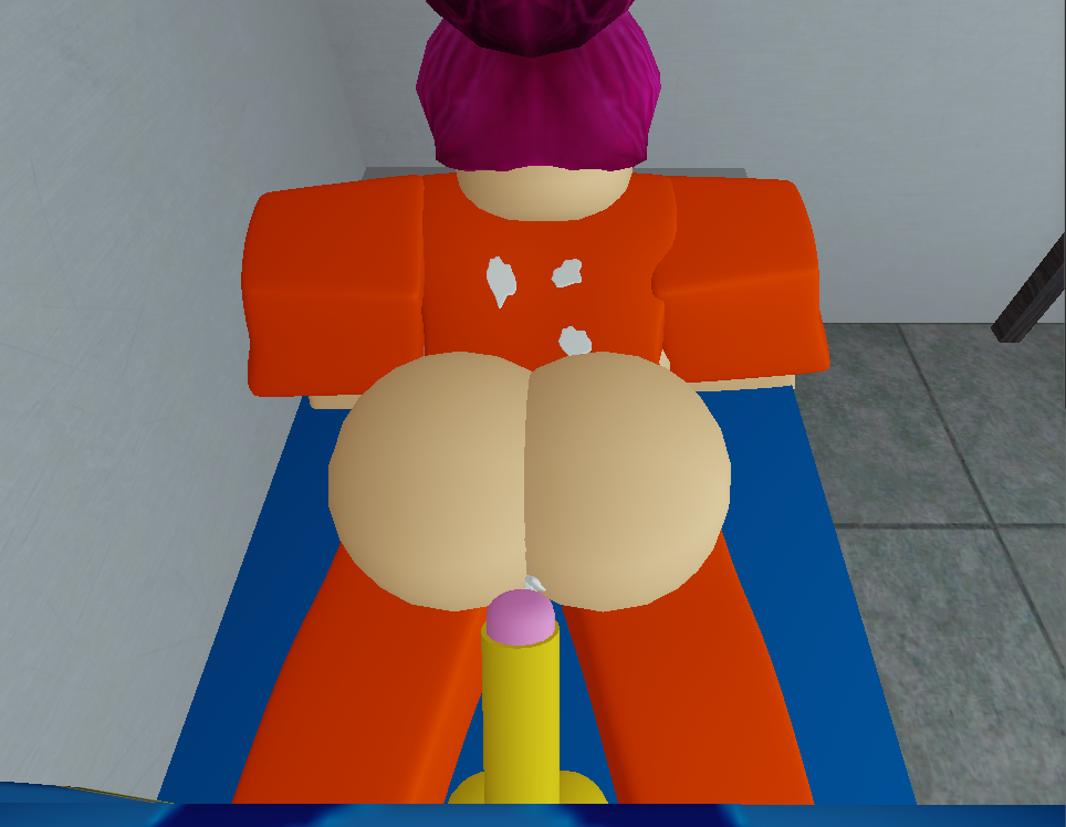 1boy 1girls 3d ass big_ass big_breasts breasts cum cum_inside cum_on_back doggy_style female maledom orange_jumpsuit penis pink_hair prison prison_cell prison_guard prison_uniform prisoner roblox robloxian self_upload straight tagme vagabondxd