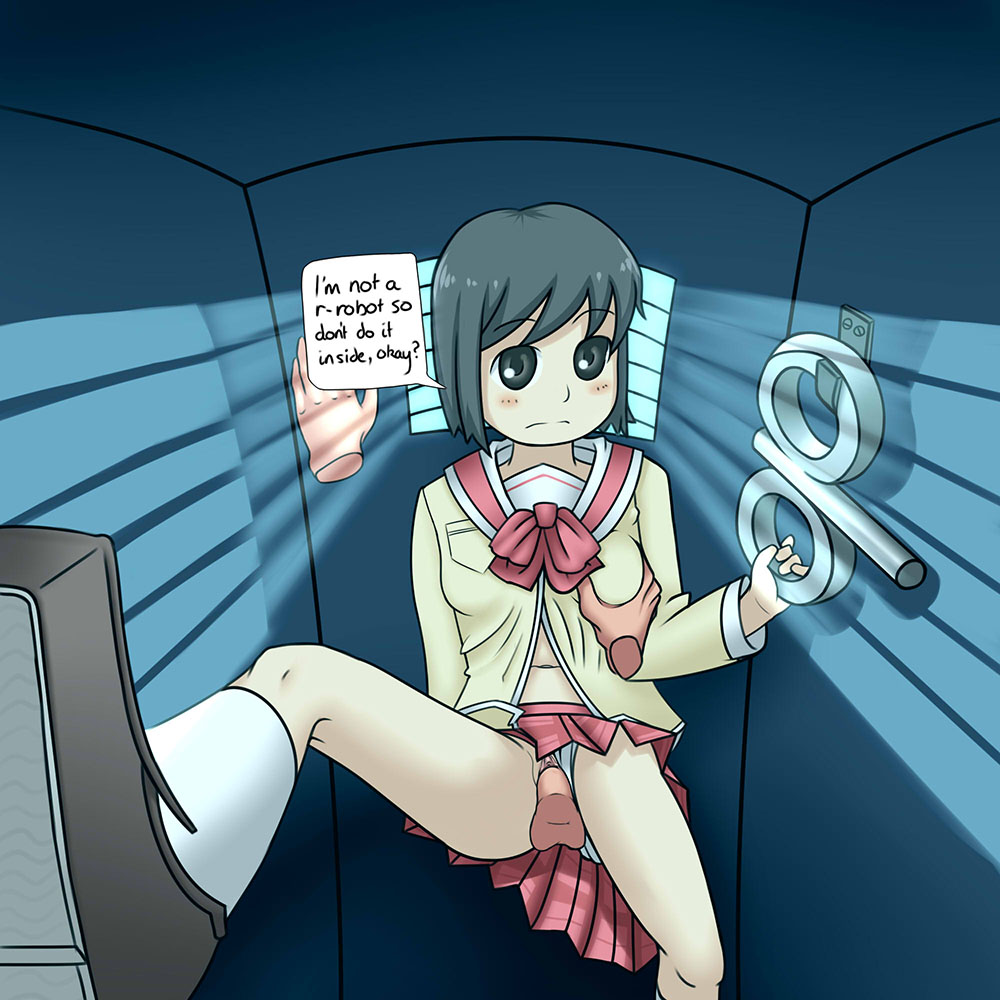 1boy 1girls anal breast_grab female nano_shinonome nichijou robot straight