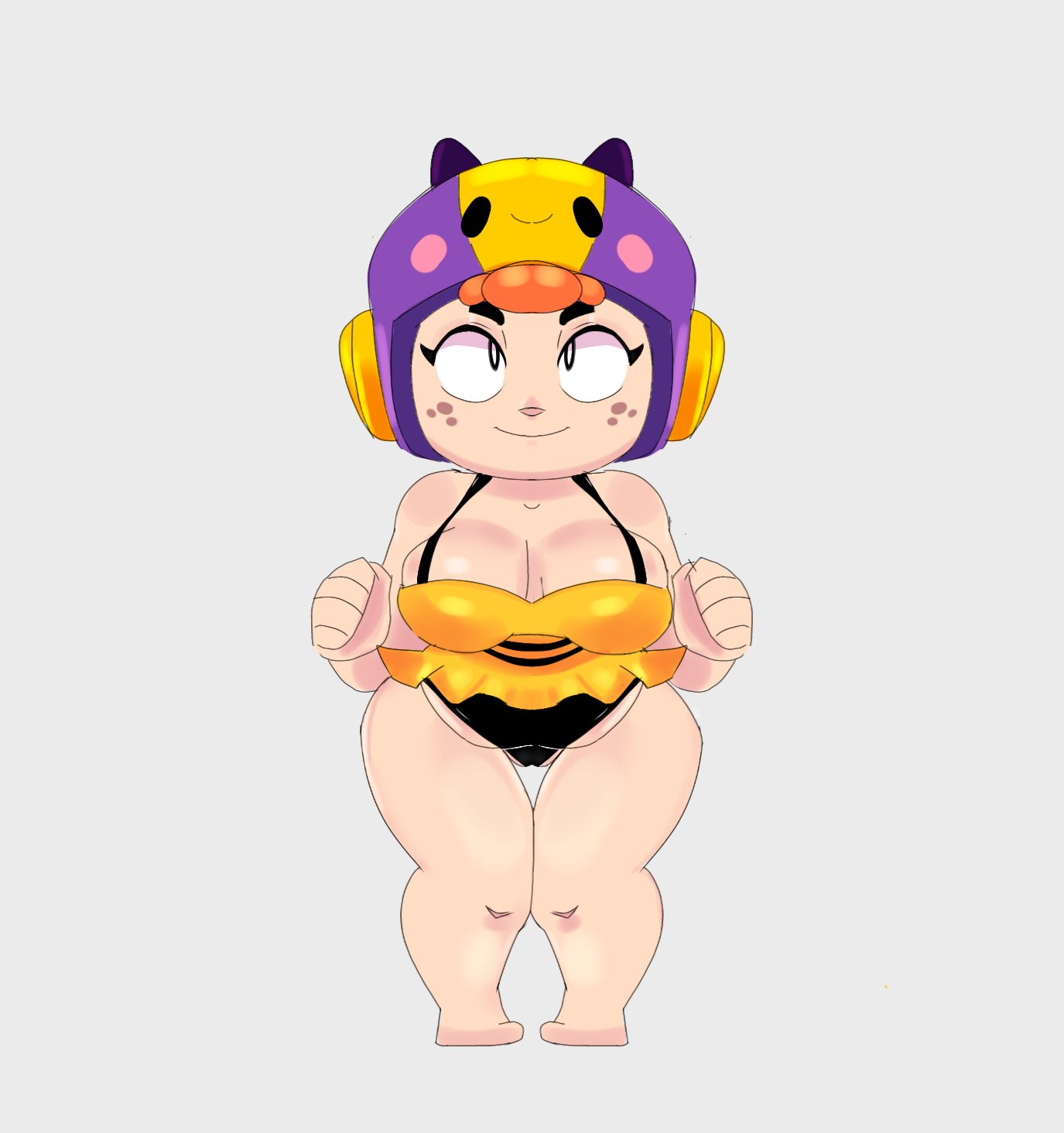 bea (brawl stars), bikini, brawl stars, breasts, chubby, female, swimwear, yeahwafflezzz