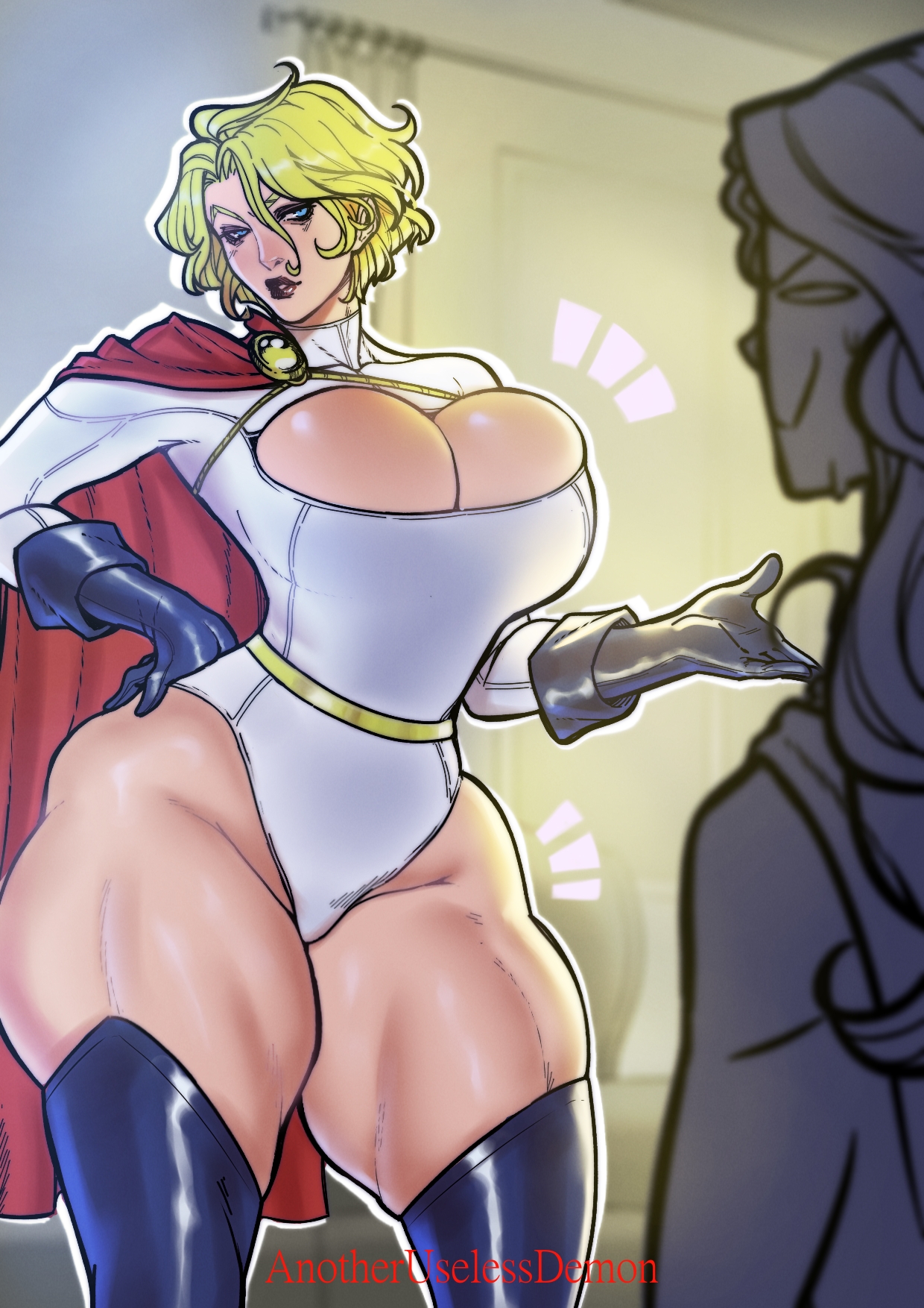 blonde hair, dc comics, female, female only, power girl, seductive, someuselessdemon, tagme