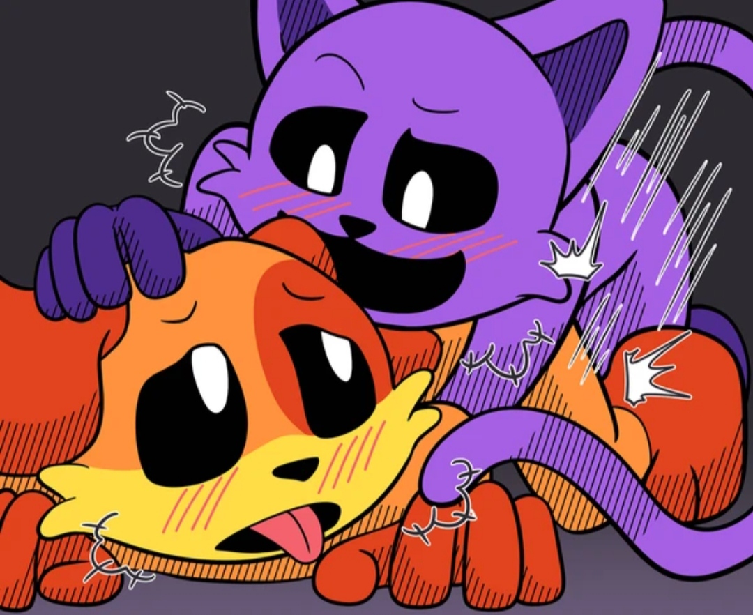 2024, 2boys, 2d, 2d (artwork), 2d artwork, anthro, anthro on anthro, anthro only, canine, cat, catnap, catnap (poppy playtime), critters (poppy playtime), dog, dogday, dogday (poppy playtime), doggy, domestic cat, domestic dog, feline, furry only, gay, gay sex, male, mob entertainment, no humans, orange fur, orange skin, poppy playtime, poppy playtime (chapter 3), purple fur, purple skin, sex, smiling critters, tagme, zuccakun