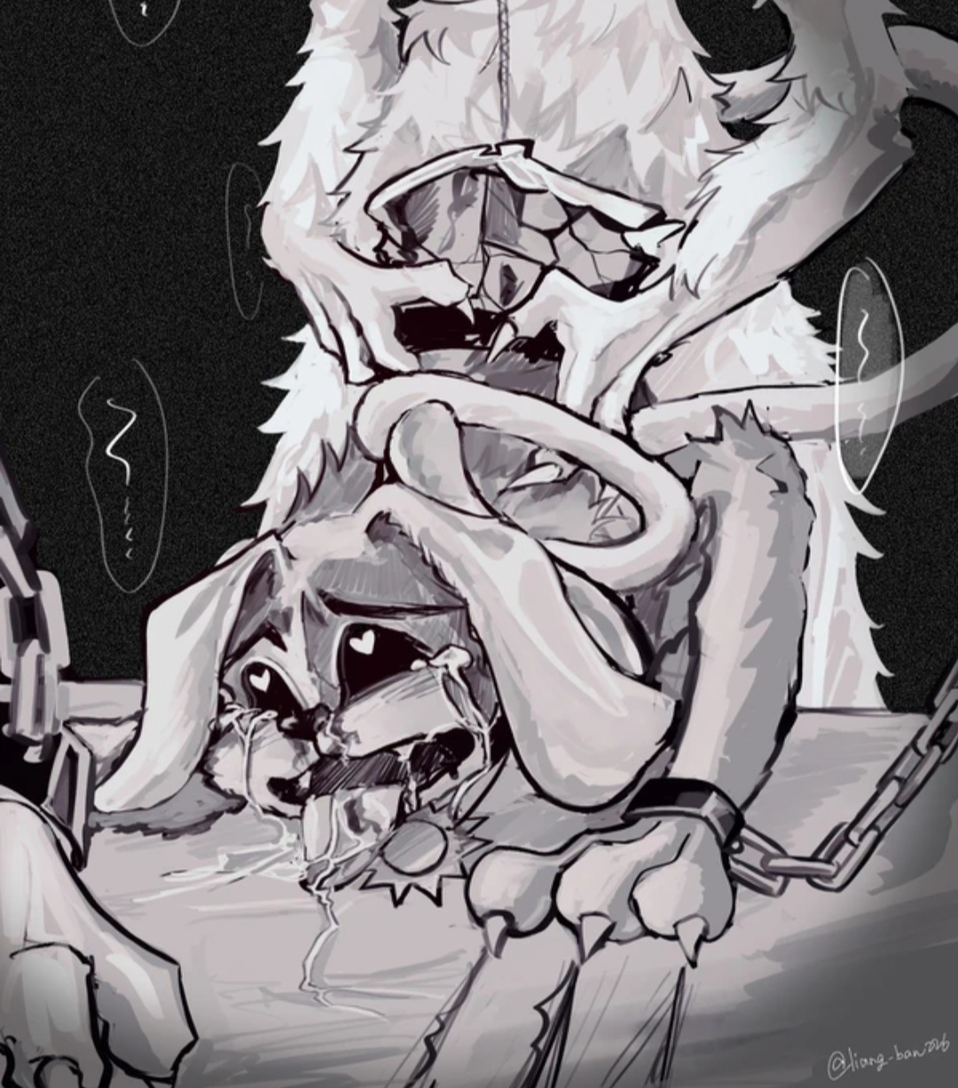 2024, 2d, 2d (artwork), 2d artwork, ahe gao, anthro, anthro on anthro, anthro only, bisected, canine, cat, catnap, catnap (poppy playtime), critters (poppy playtime), crying, crying with eyes open, cuff (restraint), cuffs, dog, dogday, dogday (poppy playtime), doggy, domestic cat, domestic dog, feline, furry only, gore, guro, gutfuck, heart-shaped pupils, male, male/male, mob entertainment, no humans, orange fur, orange skin, poppy playtime, poppy playtime (chapter 3), purple fur, purple skin, sex, smiling critters, snot, tagme, tears, wound fucking
