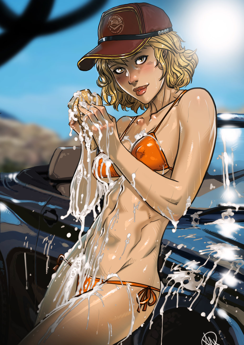 ass, big ass, cindy aurum, final fantasy, final fantasy xv, ganassa, looking at viewer, mechanic, missing tags