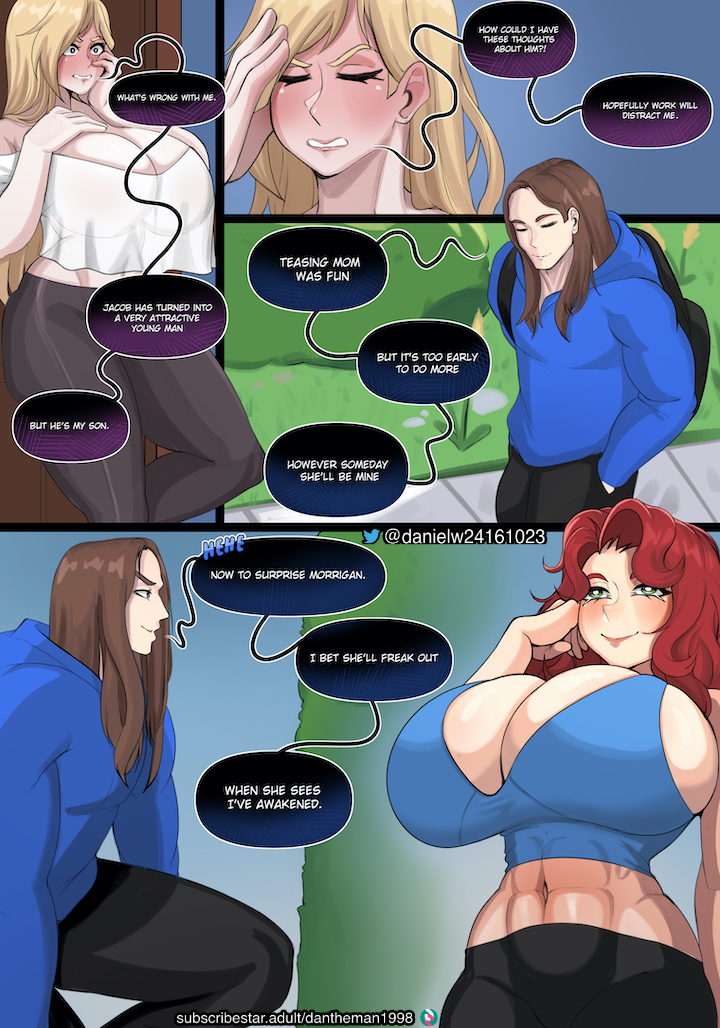 big ass, big booty, big breasts, big butt, big cock, big dick, big penis, blush, blushing female, blushing profusely, childhood friend, comic, comic page, dantheman, dick bulge, fit, fit female, jacob korolov (supreme supernatural emperor), morrigan whelan (supreme supernatural emperor), mother, mother and son, muscular, muscular male, original, original character, original characters, original series, seduction, sieroo, six pack, skimpy clothes, skimpy outfit, son, sonya korolov (supreme supernatural emperor), supreme supernatural emperor