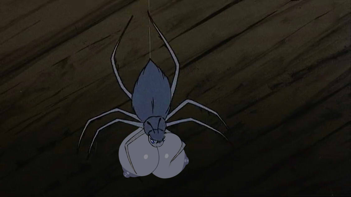 bedaxe big_breasts breasts charlotte charlotte's_web edit female female_only nipples no_humans screenshot screenshot_edit spider