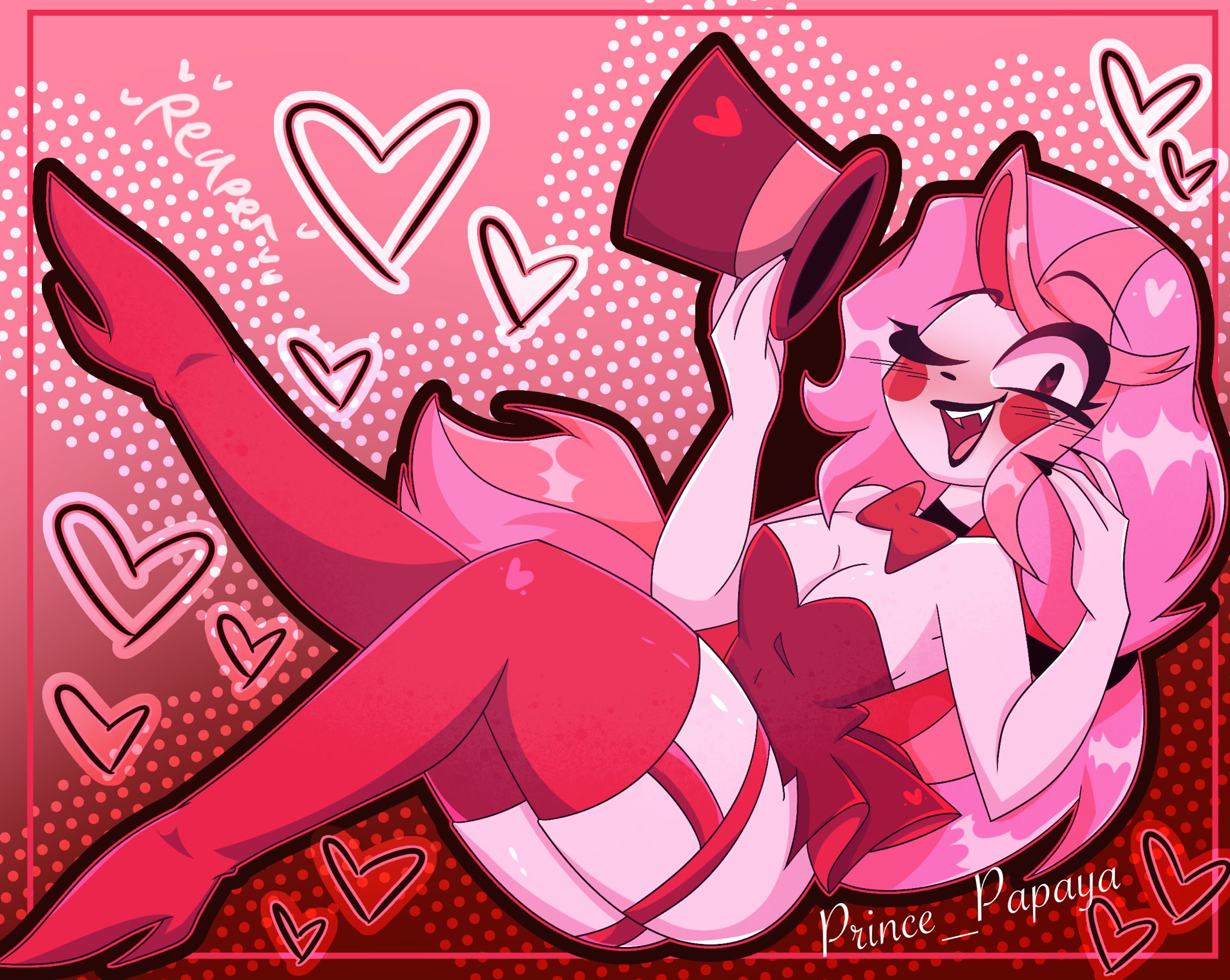 1girls, charlie morningstar (hazbin hotel), clothed, female, hazbin hotel, prince papaya, solo, tagme, tophat