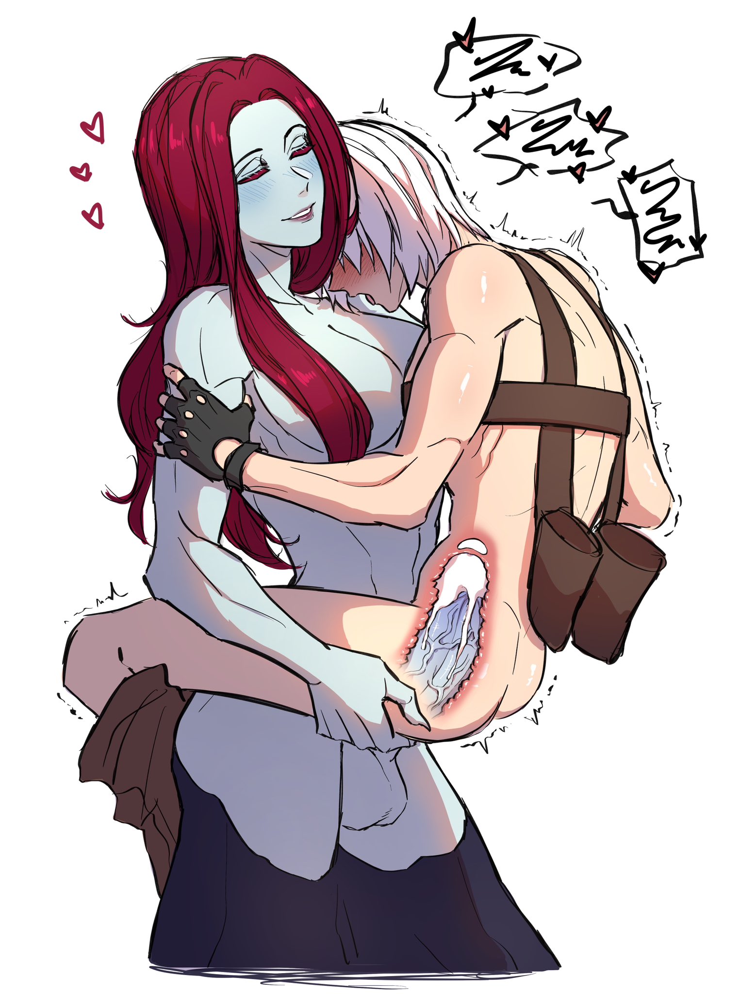 belly bulge, blue skin, cum in pussy, cum in uterus, cum inside, cuntboy, dante (devil may cry), devil may cry, devil may cry (series), devil may cry 3, futa on cuntboy, futa on male, futanari, intersex, male, nevan, pichuuuchan, pussy, vaginal penetration, vaginal sex, x-ray