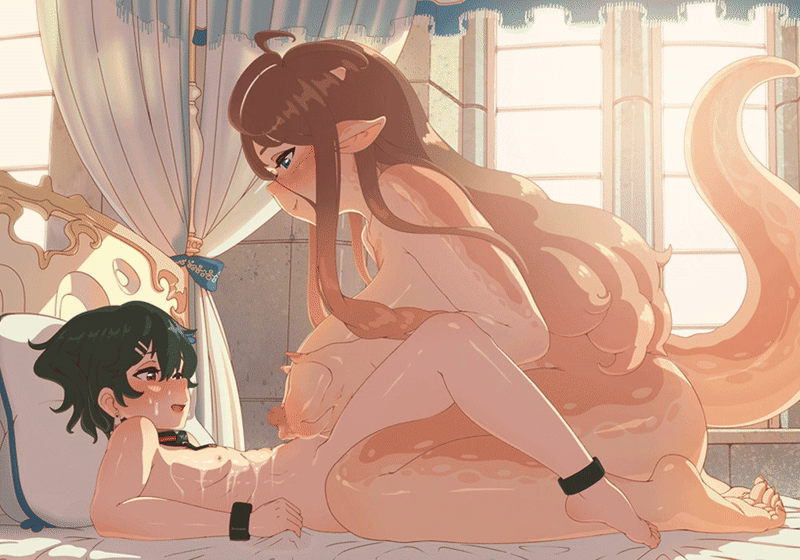 2d animated anthro big_breasts breasts futa_on_female futanari fxx gif milk milking_breasts monster_girl paizuri tagme titjob wholesome