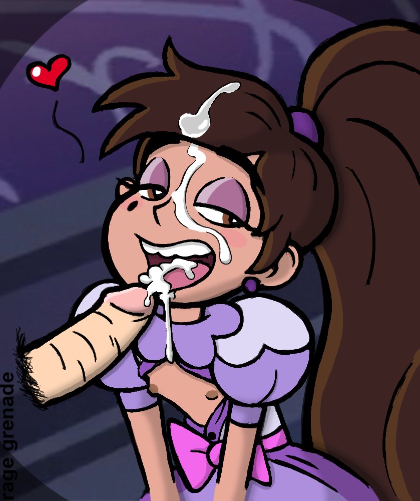 blowjob, crossdressing, cum on face, dark skin, dark-skinned femboy, dark-skinned male, dark-skinned sissy, dark-skinned sub, dark-skinned twink, femboy, light skin, light-skinned male, male, marco diaz, princess marco, rage grenade, star vs the forces of evil, tagme, tan body, tan skin, trap