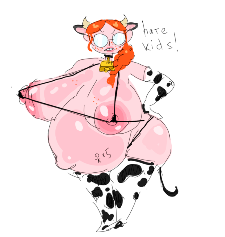 1girls, adama39062, areolae, arm sleeves, armwear, ass, big areola, big ass, big belly, big breasts, big butt, bikini, breasts, breasts bigger than head, bubble ass, bubble butt, clothing, cow ears, cow girl, cow horns, cow print, cow print thighhighs, cow tail, curvaceous, curvy, curvy figure, dialogue, doodle, english text, erect nipples, female, female only, freckles, freckles on face, ginger, glasses, hand on hip, heavily pregnant, huge ass, huge breasts, long hair, micro bikini, mostly nude, nerd, nerdy female, nipples, not loving pregnancy, pregnancy tally, pregnant, pregnant belly, sally (adama39062), solo, solo female, text, thick thighs, voluptuous, voluptuous female, white background, wide hips