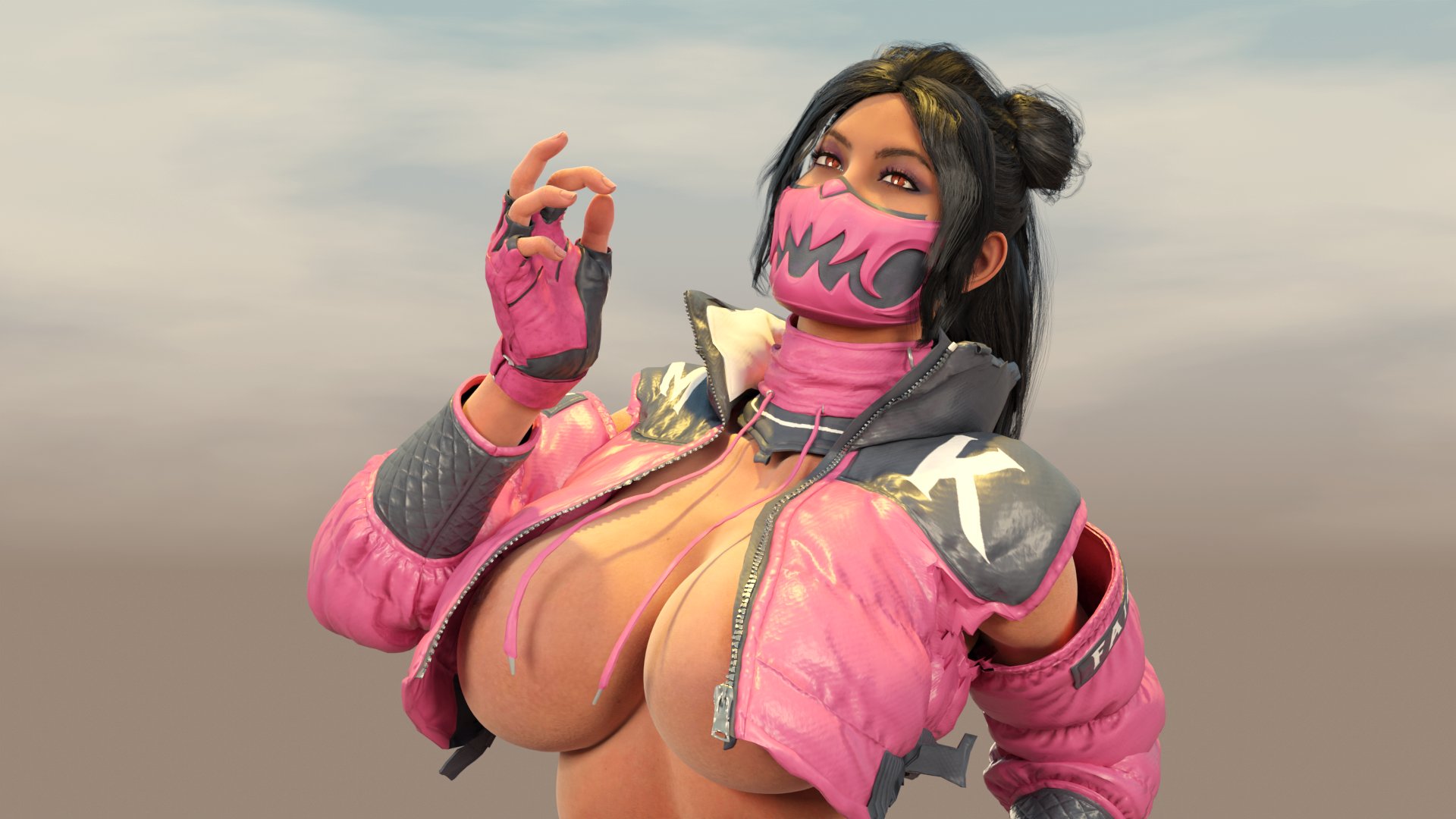 1girls, 3d, abs, alternate version at source, areola slip, areolae, asian, asian female, big breasts, black hair, braless, breasts, edenian, female, female focus, female only, huge breasts, jinx1919, mileena, mileena (new era), mortal kombat, mortal kombat 1 (2023), naked, naked female, nipples, nude, nude female, solo, tarkatan