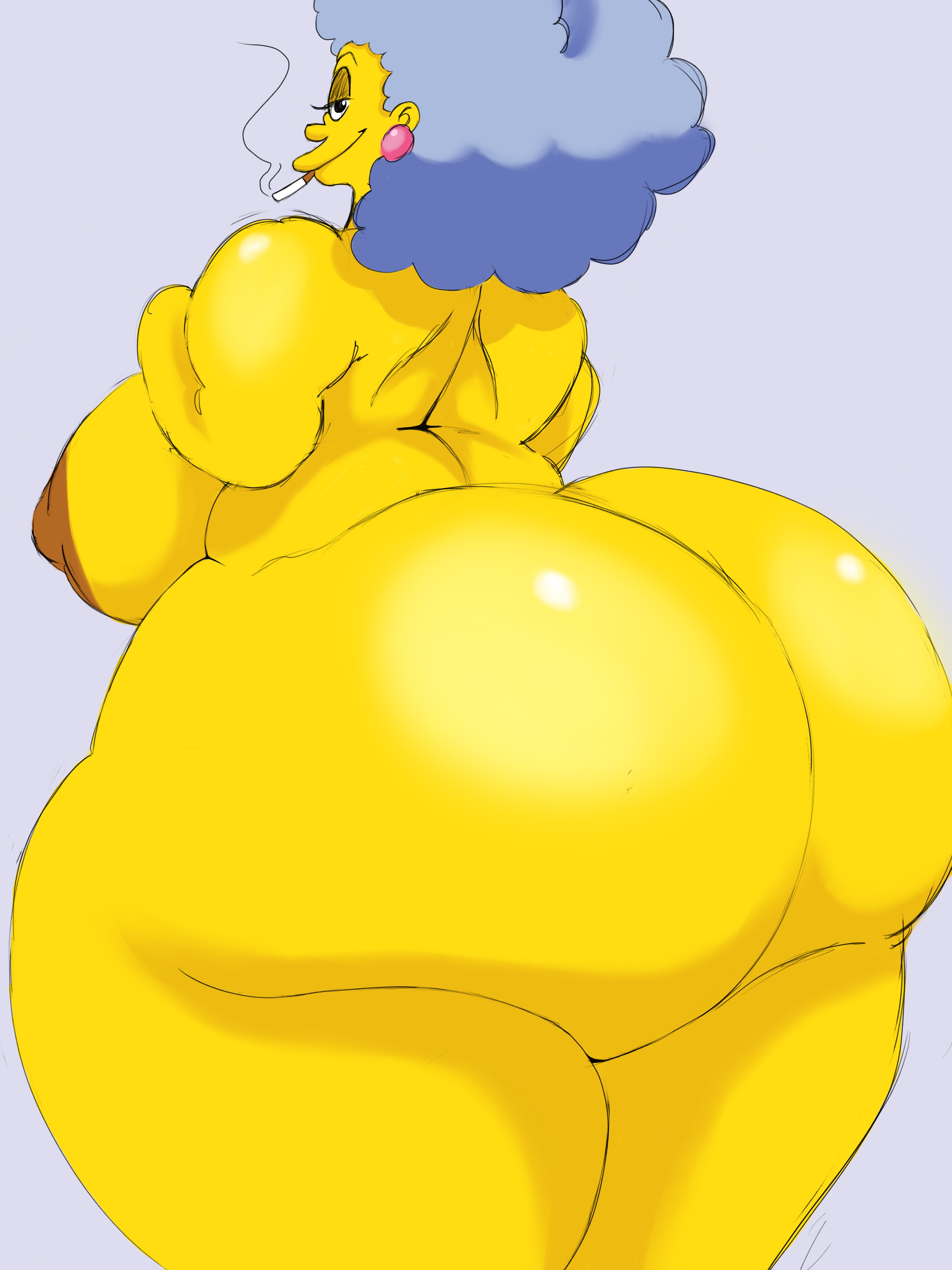 ass, big ass, fat ass, female, oddoldsoul, older female, overweight female, selma bouvier, smoking, the simpsons