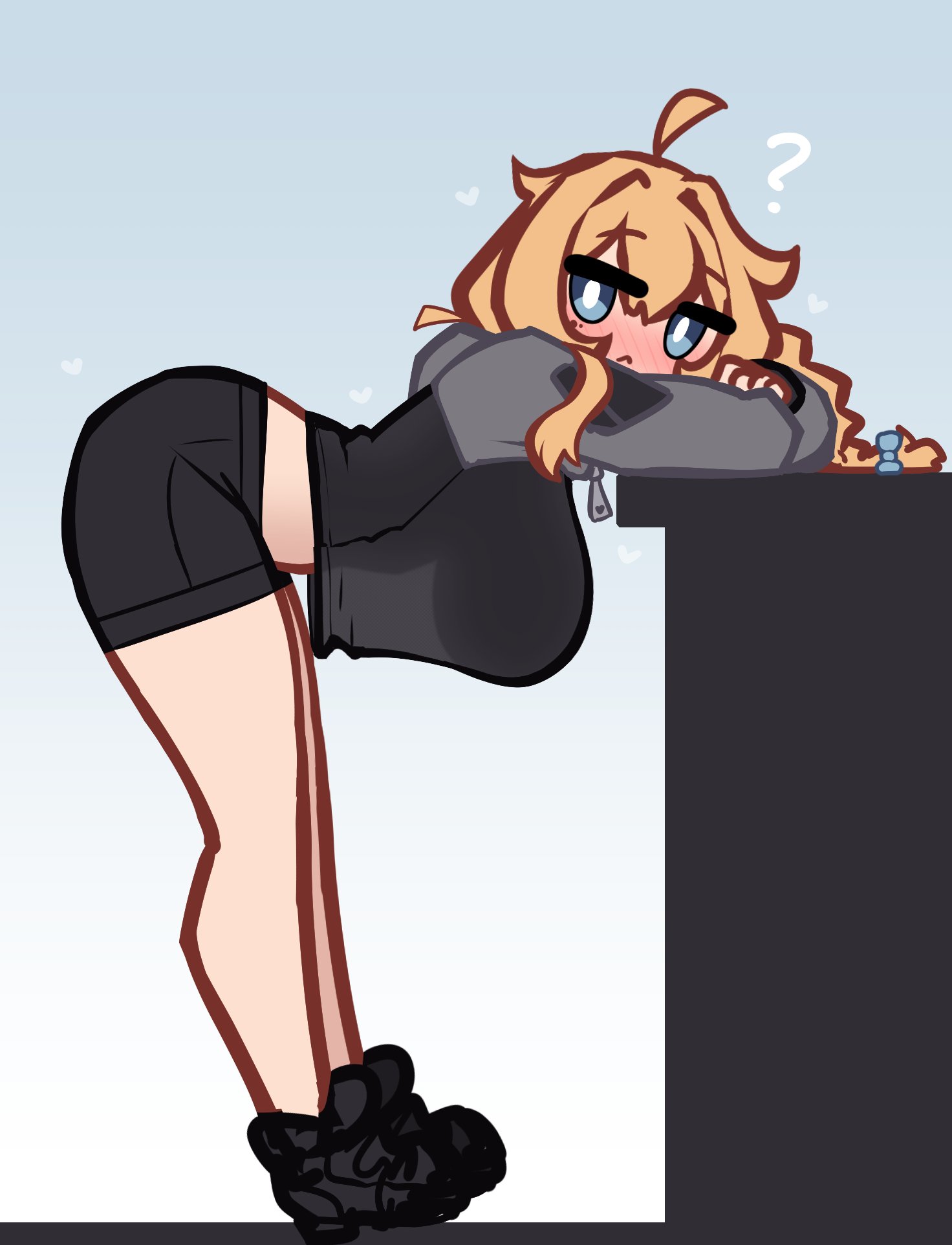 arched back, big breasts, breasts, female, large breasts, leaning forward, limebreaker, ribbon, solo, virtual youtuber, whiskey project