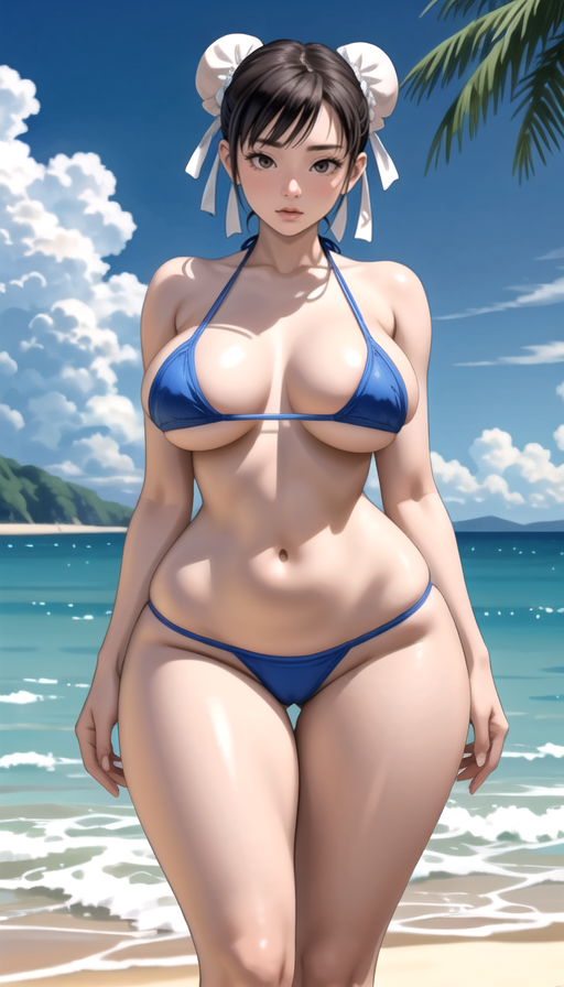 ai_generated akimbo223 chun-li female female_only huge_ass huge_breasts micro_bikini revealing_clothes stable_diffusion