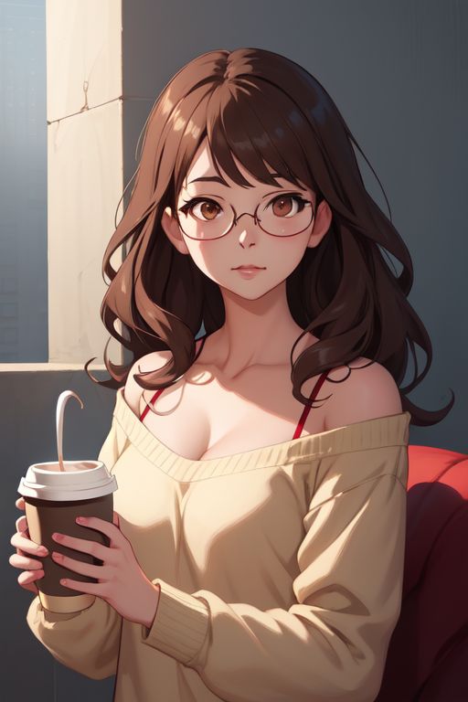 1girls ai_generated bra brown_eyes brown_hair female_only glasses medium_breasts revealing_clothes skotos_ai